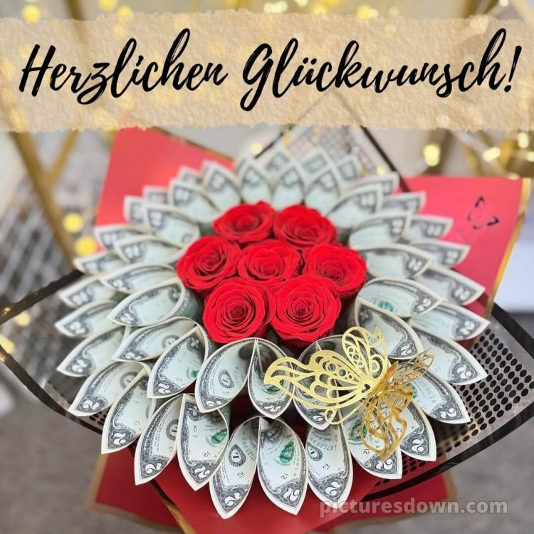Geburtstag blumenstrauß mit geld bild Zärtlichkeit kostenlos