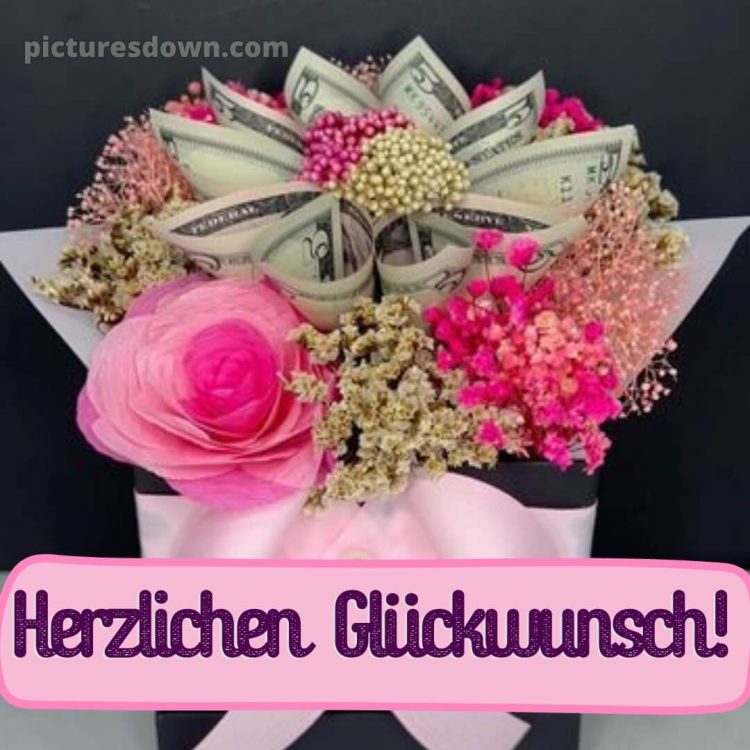 Geburtstag blumenstrauß mit geld bild Bouquet kostenlos
