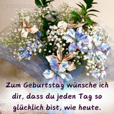 Geburtstag blumenstrauß mit geld bild schöner Strauß kostenlos