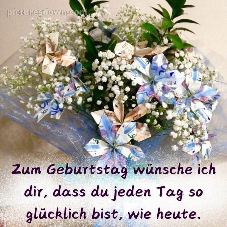 Geburtstag blumenstrauß mit geld bild schöner Strauß kostenlos