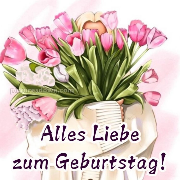 Herzlichen glückwunsch blumenstrauß alles gute zum geburtstag blumen bild Mädchen kostenlos