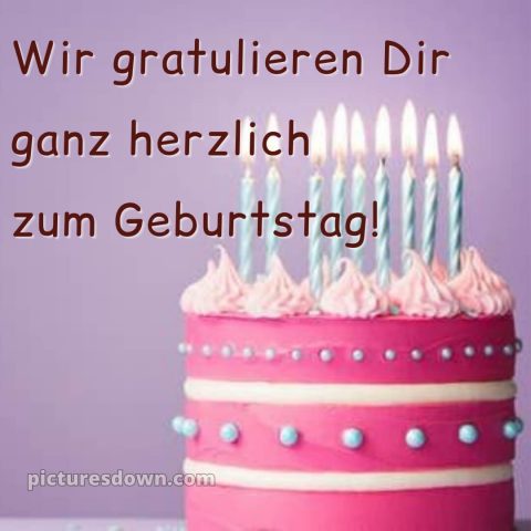 Ich wünsche ihnen alles gute zum geburtstag bild Kerzen und Sahne kostenlos