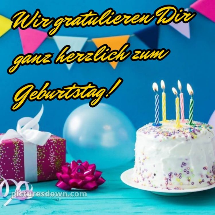 Ich wünsche ihnen alles gute zum geburtstag bild Kuchen und Geschenk kostenlos