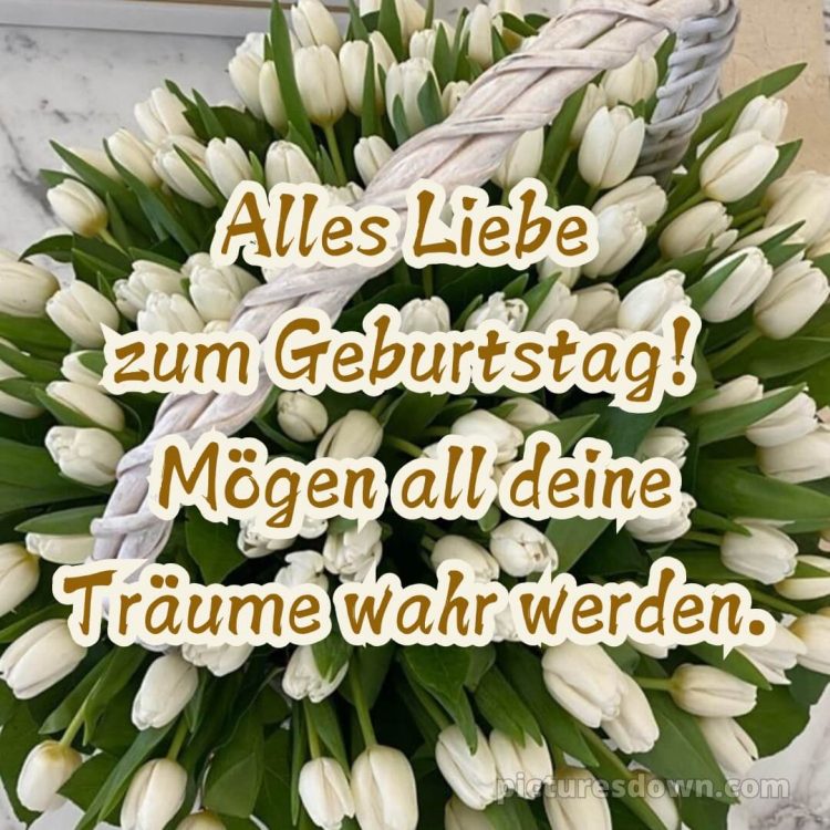 Whatsapp blumenstrauß geburtstag bild weiße Tulpen kostenlos