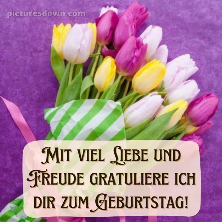 Whatsapp blumenstrauß geburtstag bild Tulpen kostenlos