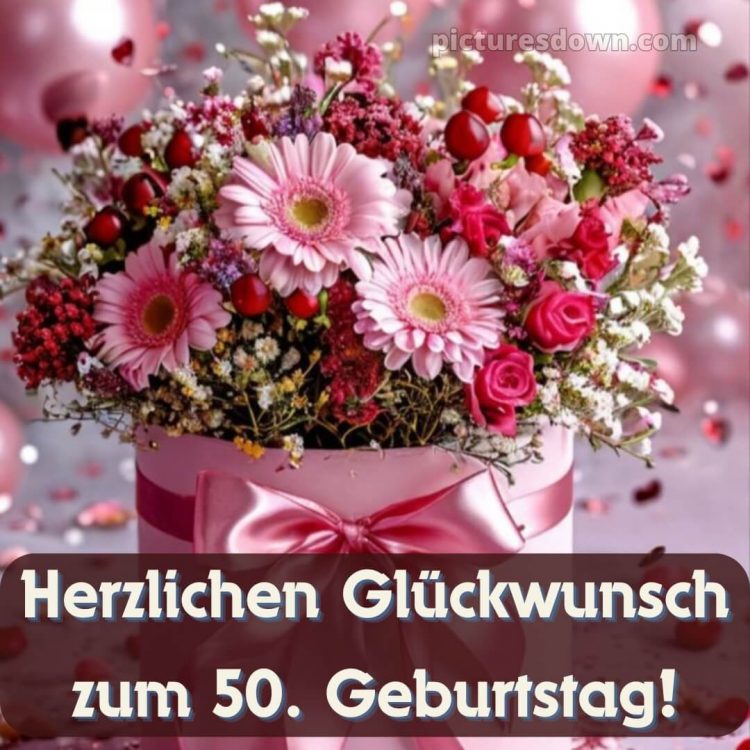 Kurze glückwünsche zum 50. geburtstag bild Blumenstrauß kostenlos