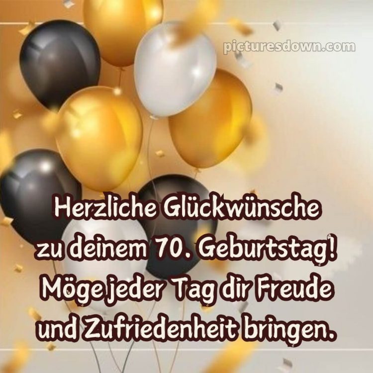 Kurze glückwünsche zum 70. geburtstag bild gelbe Luftballons kostenlos