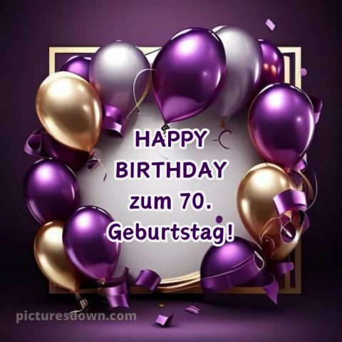 Kurze glückwünsche zum 70. geburtstag frau bild Karte kostenlos