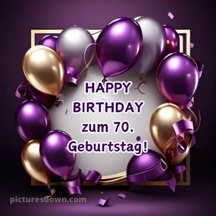 Kurze glückwünsche zum 70. geburtstag frau bild Karte kostenlos