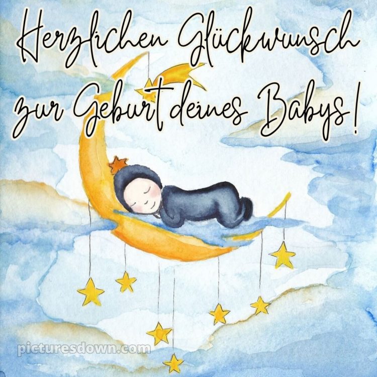 Kurze glückwünsche zur geburt bild Mond kostenlos