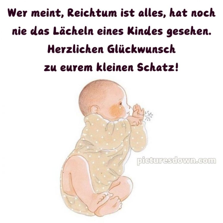 Kurze glückwünsche zur geburt bild Karte kostenlos