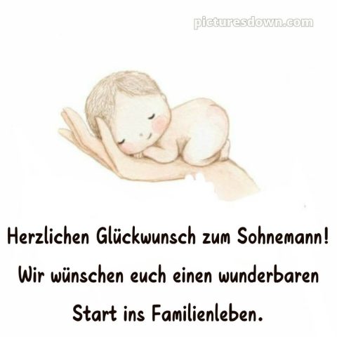 Kurze glückwünsche zur geburt eines jungen bild Hand kostenlos