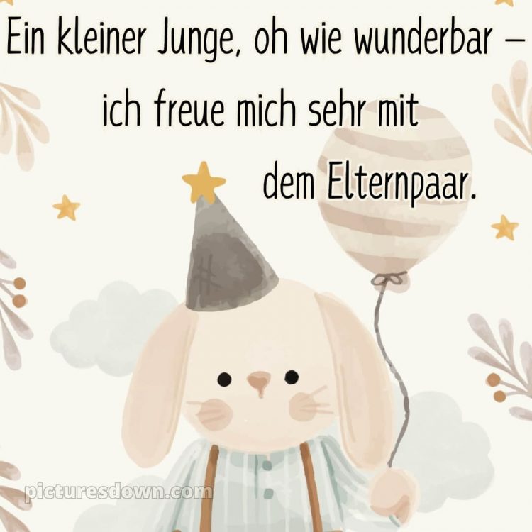 Kurze glückwünsche zur geburt eines jungen bild Hase kostenlos