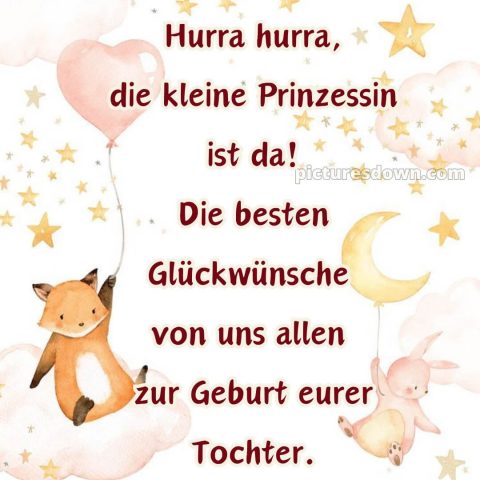Kurze glückwünsche zur geburt mädchen bild Wolke kostenlos