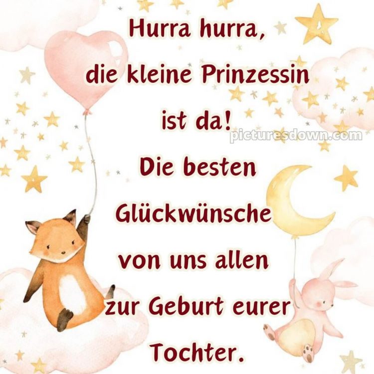 Kurze glückwünsche zur geburt mädchen bild Wolke kostenlos