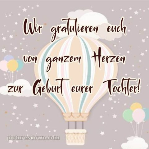 Kurze glückwünsche zur geburt mädchen bild Luftballon kostenlos