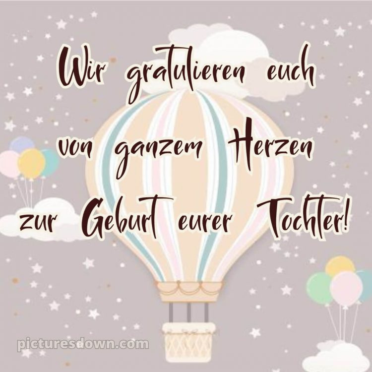 Kurze glückwünsche zur geburt mädchen bild Luftballon kostenlos