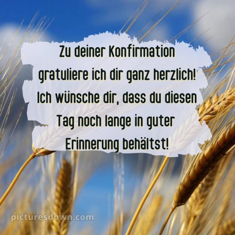 Kurze glückwünsche zur konfirmation bild Ährchen kostenlos