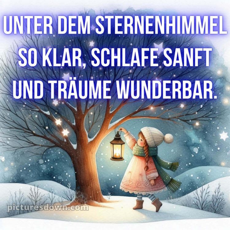 Süß gute nacht bilder für whatsapp bild Schnee kostenlos