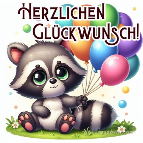 Geburtstag glückwünsche bild Waschbär kostenlos