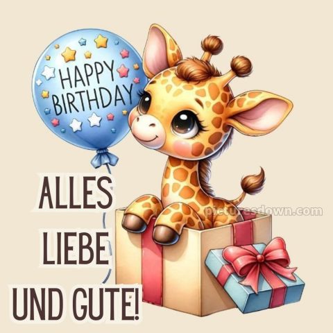 Geburtstag glückwünsche bild Giraffe kostenlos