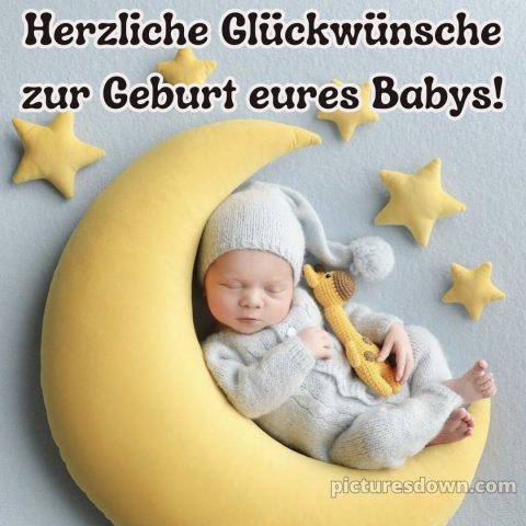 Glückwünsche zur geburt bild Mond kostenlos