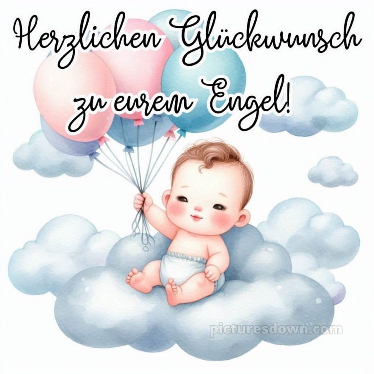 Glückwünsche zur geburt junge bild Wolke kostenlos