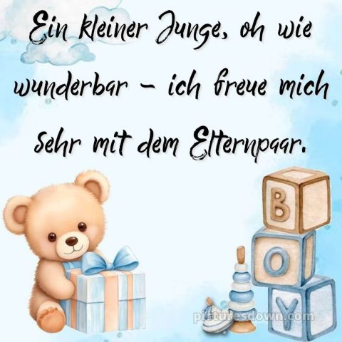 Glückwünsche zur geburt junge bild Bär kostenlos
