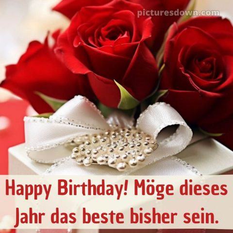 Glückwunsch zum geburtstag bild Rosen kostenlos
