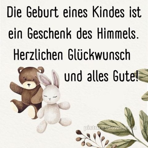 Glückwunsch zur geburt 1 bild Spielzeug kostenlos