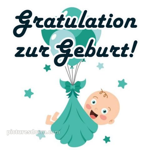 Glückwunsch zur geburt 1 bild Sterne kostenlos