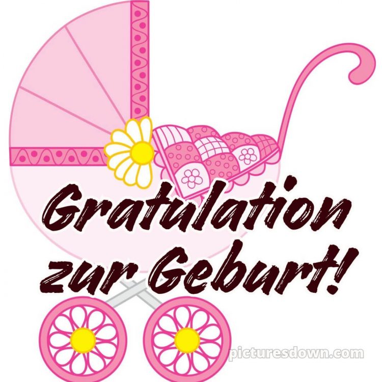 Glückwunsch zur geburt 1 bild Gänseblümchen kostenlos