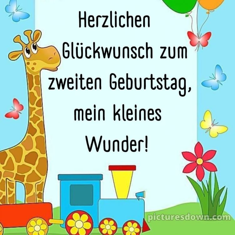 Kurze geburtstagswünsche 2 geburtstag bild Giraffe kostenlos