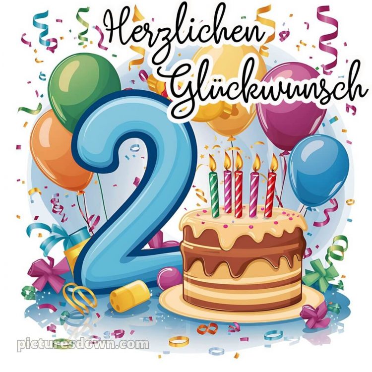 Kurze geburtstagswünsche 2 geburtstag bild Konfetti kostenlos