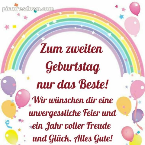 Kurze geburtstagswünsche 2 geburtstag bild Regenbogen kostenlos