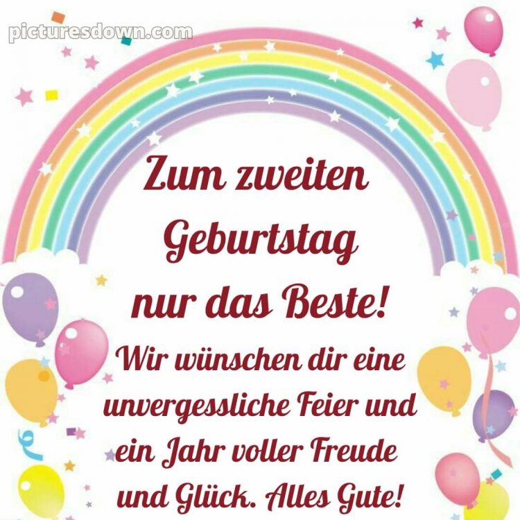 Kurze geburtstagswünsche 2 geburtstag bild Regenbogen kostenlos
