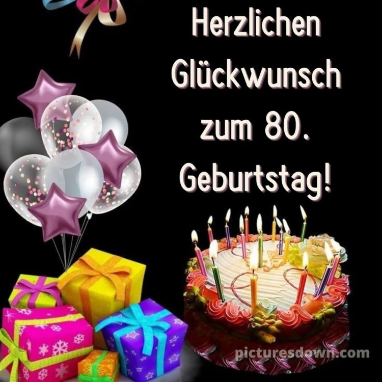 Kurze glückwünsche schön sprüche zum 80 geburtstag bild Kuchen kostenlos
