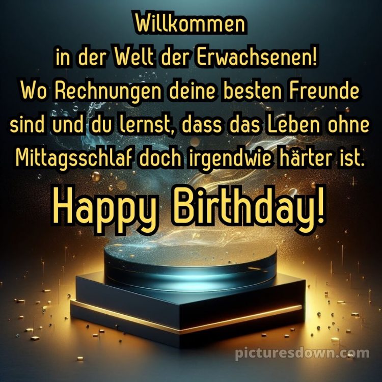 Kurze glückwünsche zum 18 geburtstag bild Karte kostenlos