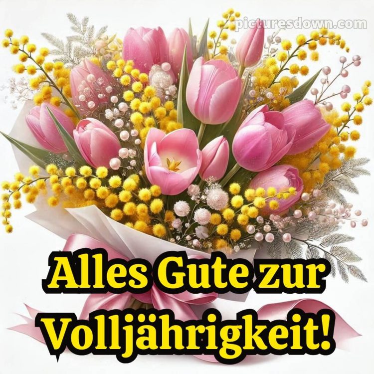 Kurze glückwünsche zum 18 geburtstag bild Tulpenstrauß kostenlos