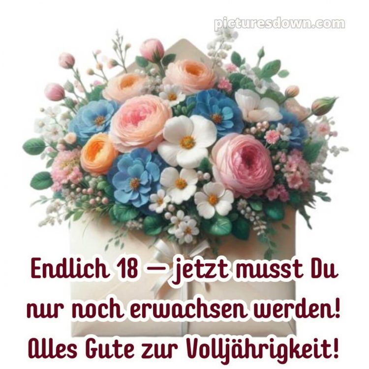 Kurze glückwünsche zum 18 geburtstag bild Briefumschlag kostenlos