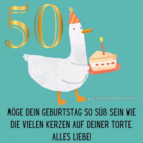 Kurze glückwünsche zum 50. geburtstag lustig bild Gans kostenlos