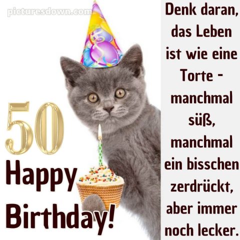 Kurze glückwünsche zum 50. geburtstag lustig bild Torte kostenlos