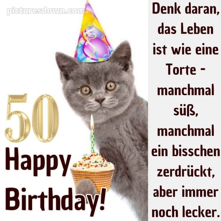 Kurze glückwünsche zum 50. geburtstag lustig bild Torte kostenlos