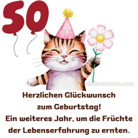Kurze glückwünsche zum 50. geburtstag lustig bild Blume kostenlos