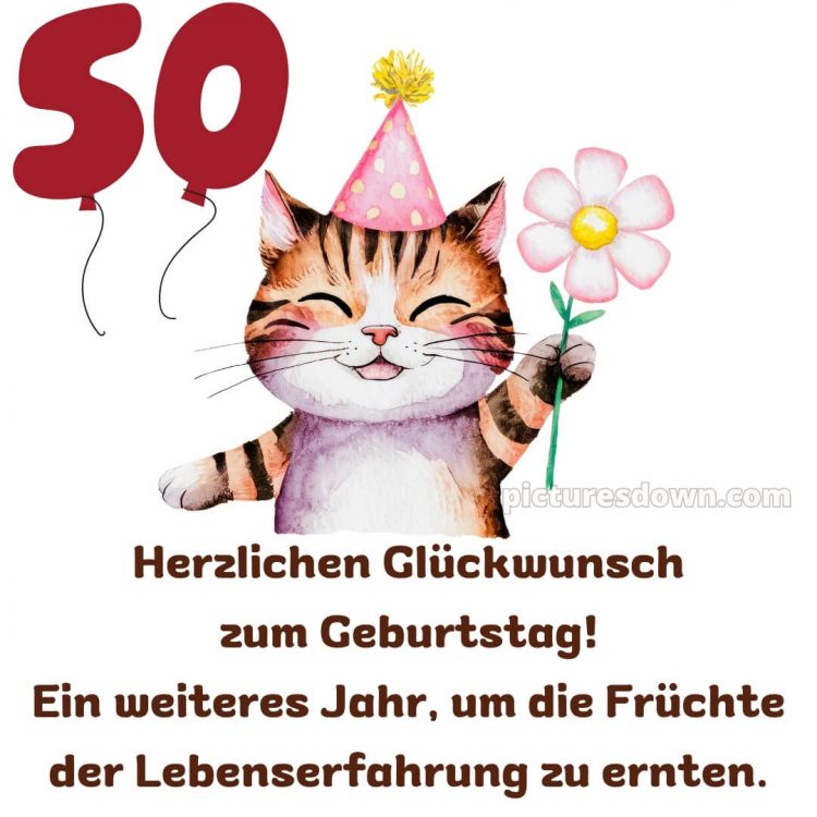 Kurze glückwünsche zum 50. geburtstag lustig bild Blume kostenlos
