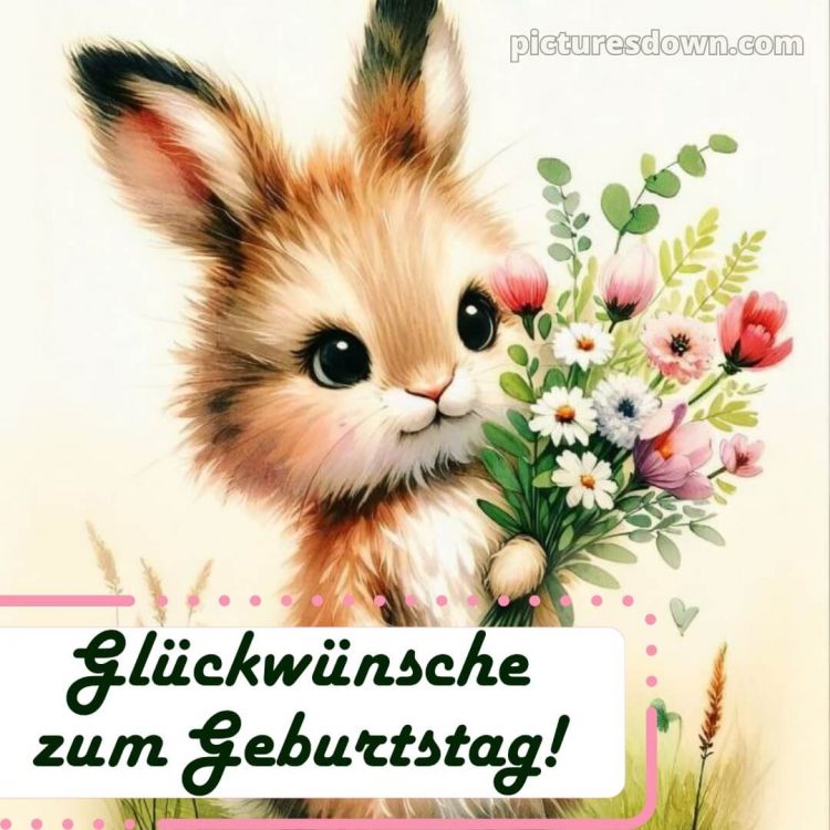 Kurze glückwünsche zum geburtstag bild Hase kostenlos