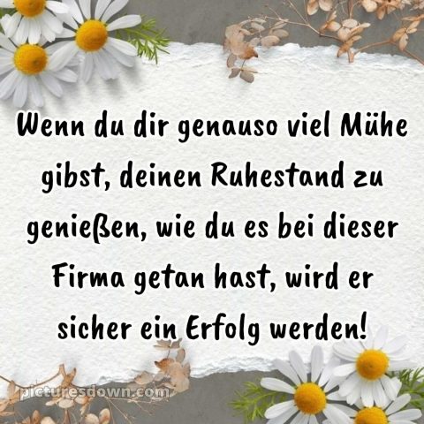 Kurze glückwünsche zum ruhestand privat bild Gänseblümchen kostenlos