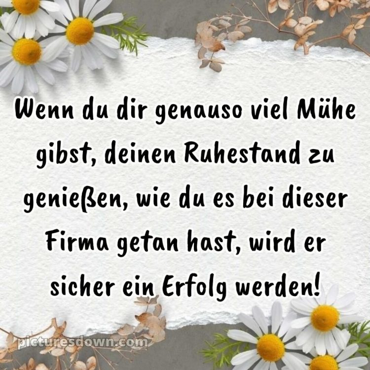 Kurze glückwünsche zum ruhestand privat bild Gänseblümchen kostenlos