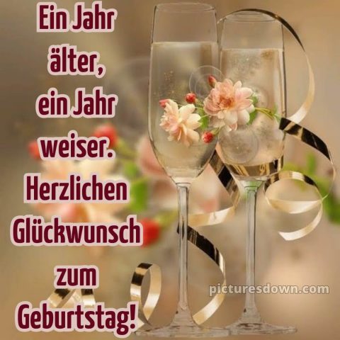 Kurze glückwünsche zum runden geburtstag bild Champagner kostenlos