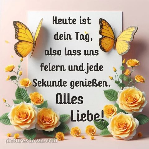 Kurze glückwünsche zum runden geburtstag bild Schmetterling kostenlos